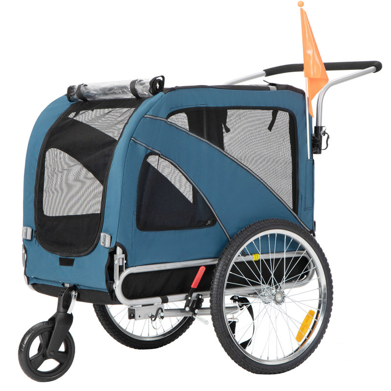 3 in 1 Dog Bicycle Trailer Dog Stroller and Dog Jogging Stroller Blue